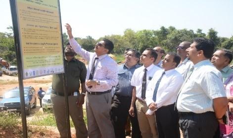 Opening the awareness board on Labeo lankae by Secretary,  Ministry of Environment